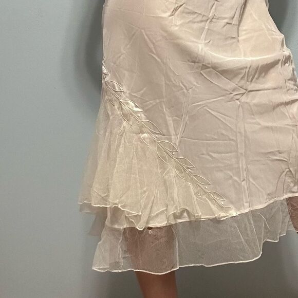 Thea Tewi Lingerie 40s Ivory Nightgown Slip Size 32 Hollywood Glam Wedding - Picture 5 of 16